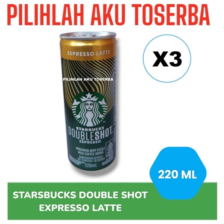 

Kopi STARBUCKS Doubleshot ESPRESSO LATTE Kaleng Can 220 ml - ( HARGA 3 KALENG )