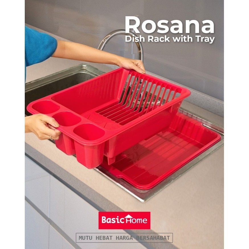 HOMTON Lion Star Basic Home BAA-5 Rosana Dish Rack With Tray Untuk Menyusun Piring Setelah Cuci Tanp