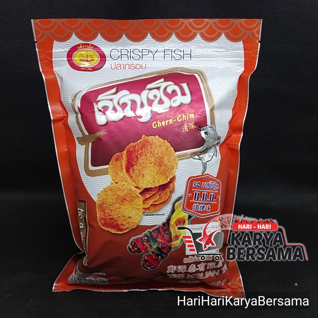 

MAKANAN RINGAN BOAT CRISPY FISH CHERN-CHIM TAE NGUAN TAI KERUPUK IKAN RASA BBQ 130GR