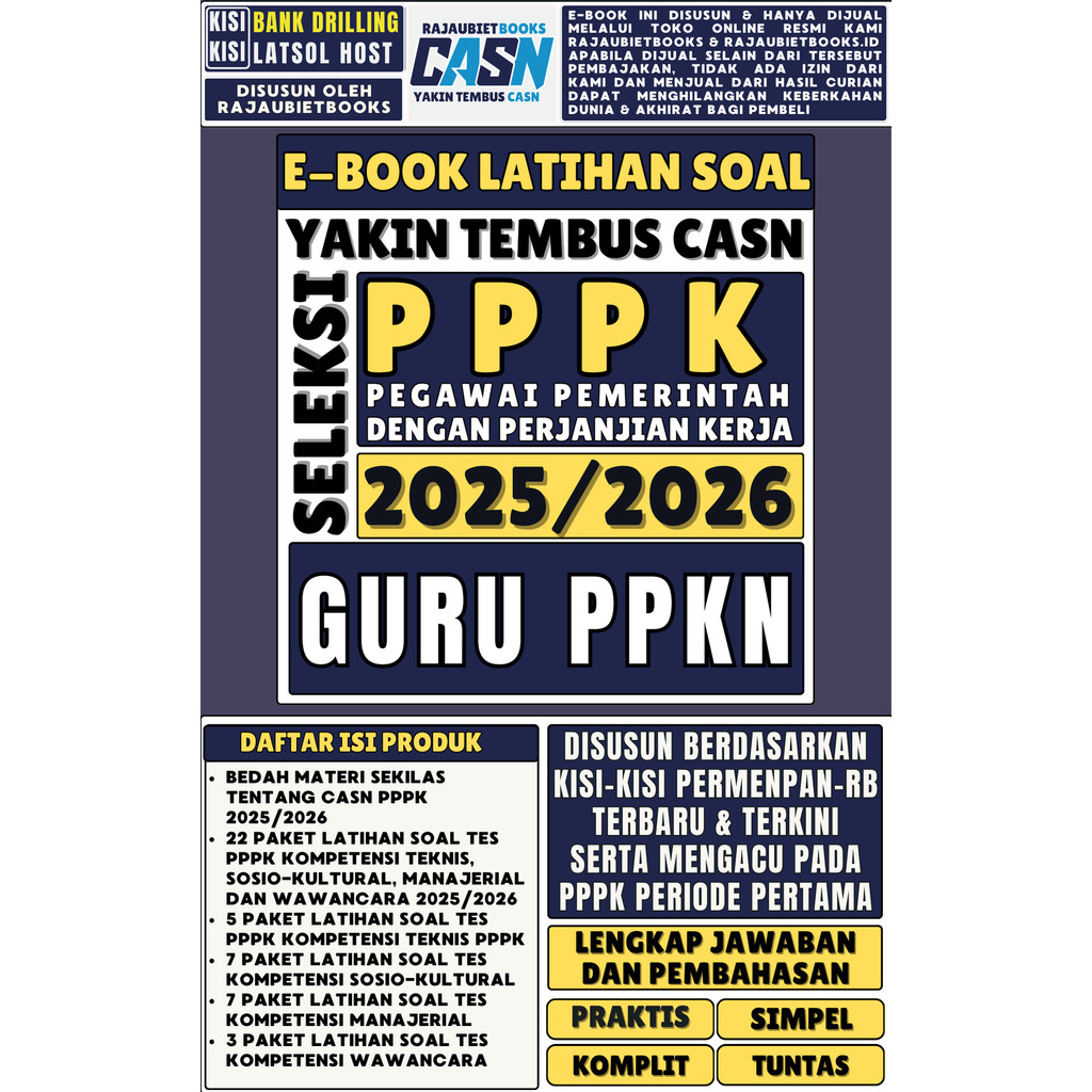SOAL TES  PPPK GURU PPKN TENAGA PENDIDIK TERBARU DAN TERLENGKAP TES KOMPETENSI TEKNIS GURU PPKN, TES