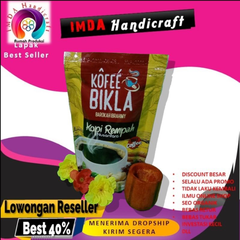 

IMDA HANDICRAFT PAKET GELAS SECANG DAN KOPI BIKLA REMPAH Kopi Kesehatan 125 gr