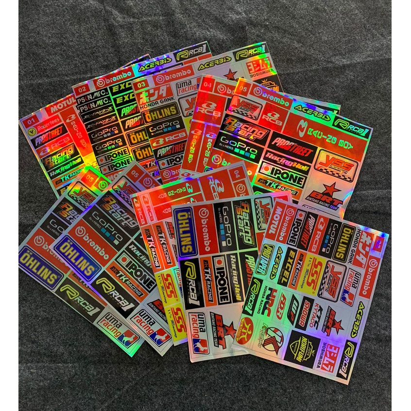 HOLOGRAM STIKER SPONSOR PACK RACING MURAH ISI 25pcs/27pcs Stiker V2