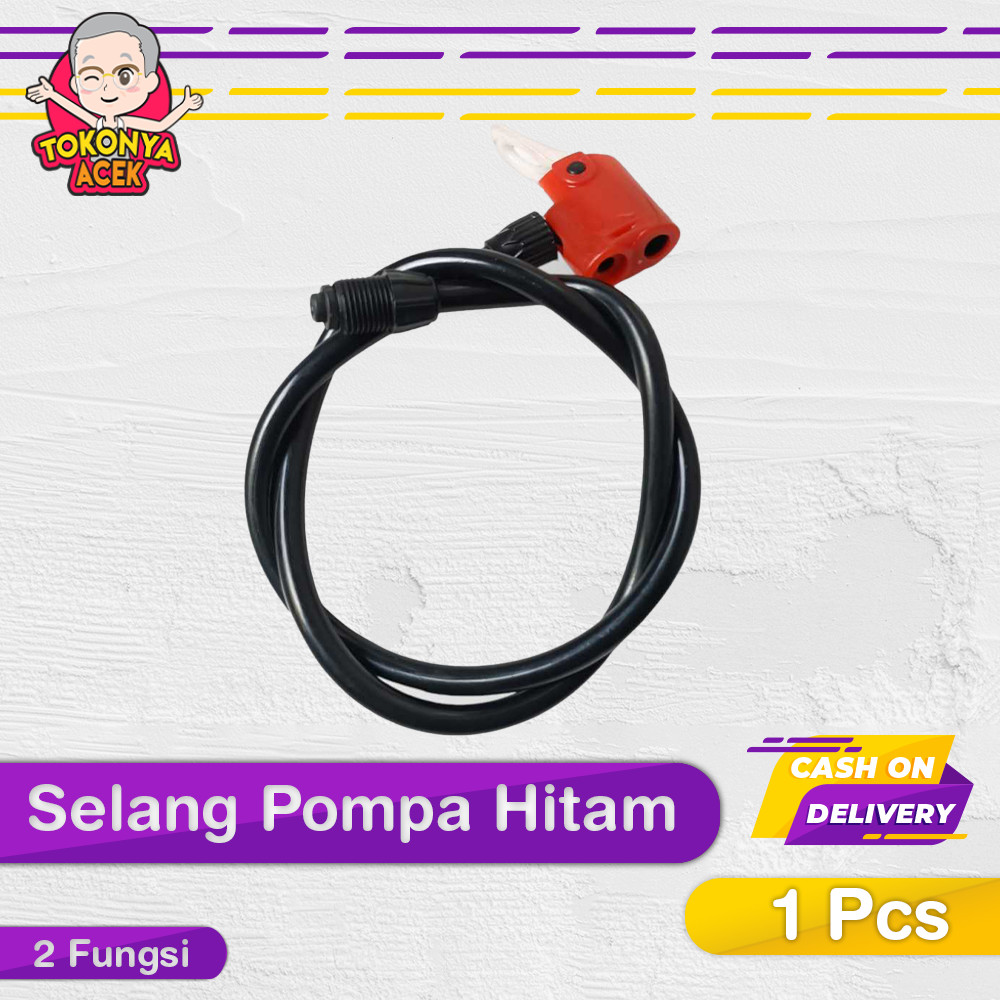 Selang Pompa Sepeda PVC Hitam 2 Fungsi - Selang Pompa Plastik