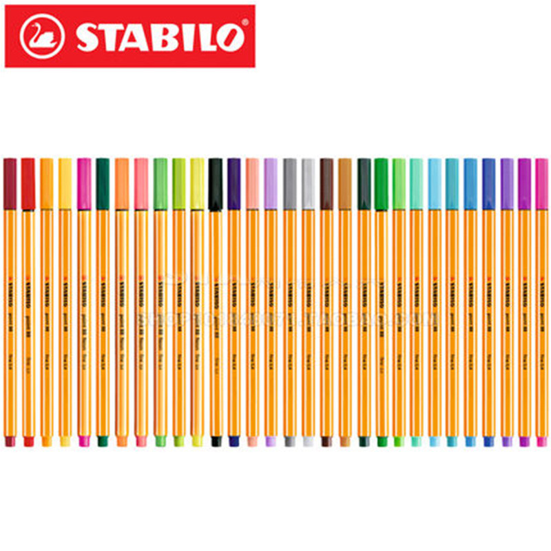 

25pcs STABILO 88 Gel Pen Color Hook Pen Student Painting Coloring Graffiti Sketch Color Pen Gel Pen 0.4mm Office Accessories