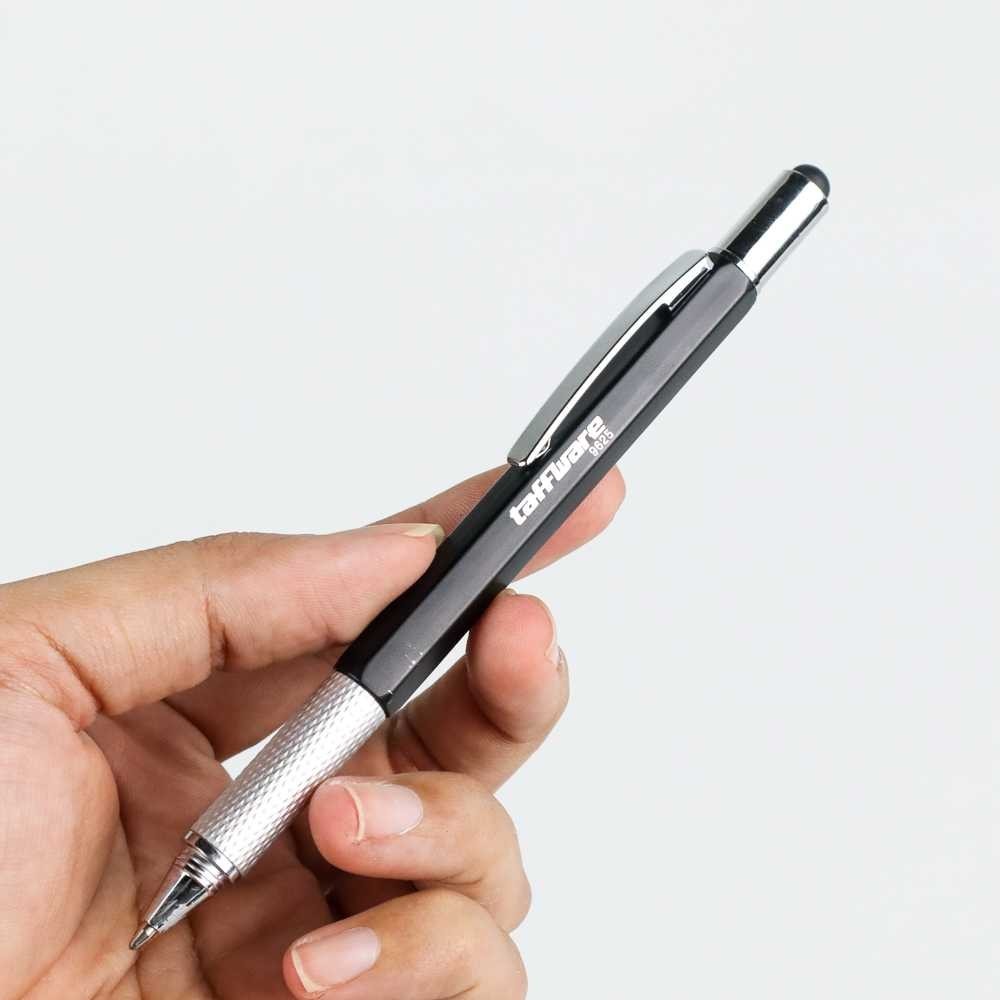 

Taffware Pena Pulpen Multifungsi Plastik Stylus dengan Penggaris Waterpass Obeng
