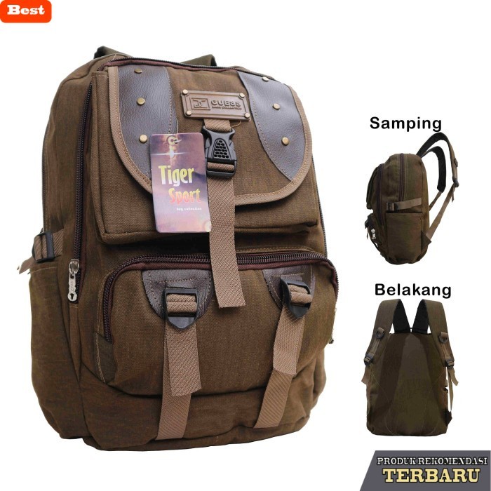tas ransel pria murah berkualitas Tas Ransel Gendong Punggung Pria Wanita Distro Kanvas Kuat Murah A