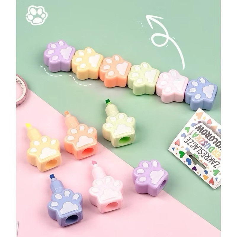 

Stabilo Lucu Set 5pcs + Tutup Bentuk KAKI KUCING HIGHLIGHTER