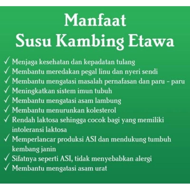 

Susu Kambing Etawa Bubuk Isi 1 Kg Murni Rasa Vanila Tanpa Campuran Apapun Lagi