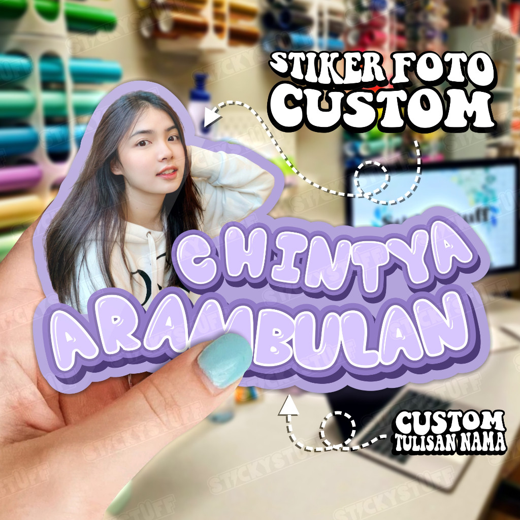 

Stiker Foto Wajah dan Tulisan Nama Custom