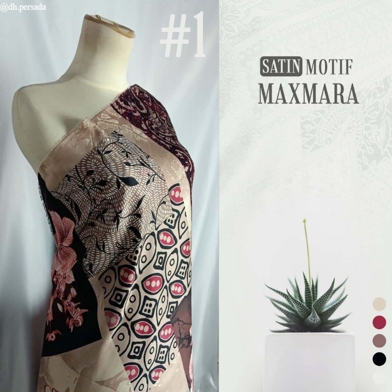 Kain Satin Maxmara Motif Maxmara Luxury