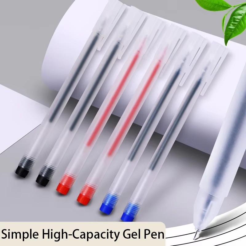 

10pcs Black Red Blue Frosted Gel Pen Carbon Pen Signature Pen School Student Office Stationery Examination Special Pen Whole