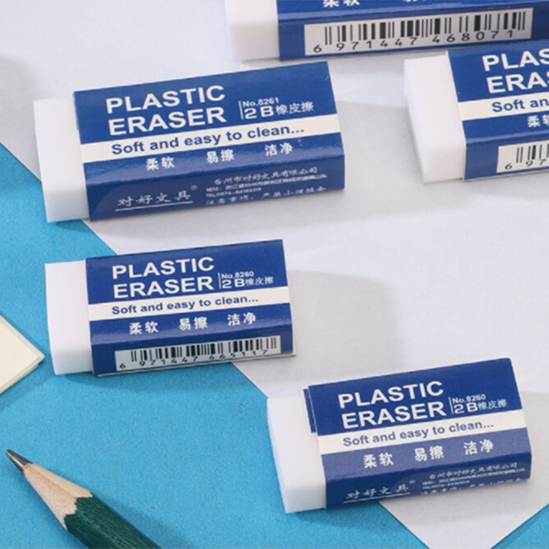 

10Pcs 2B White PVC Pencil Eraser Clean And Mess Free Student Exam Office Sketch Easy To Wipe Soft Erasers