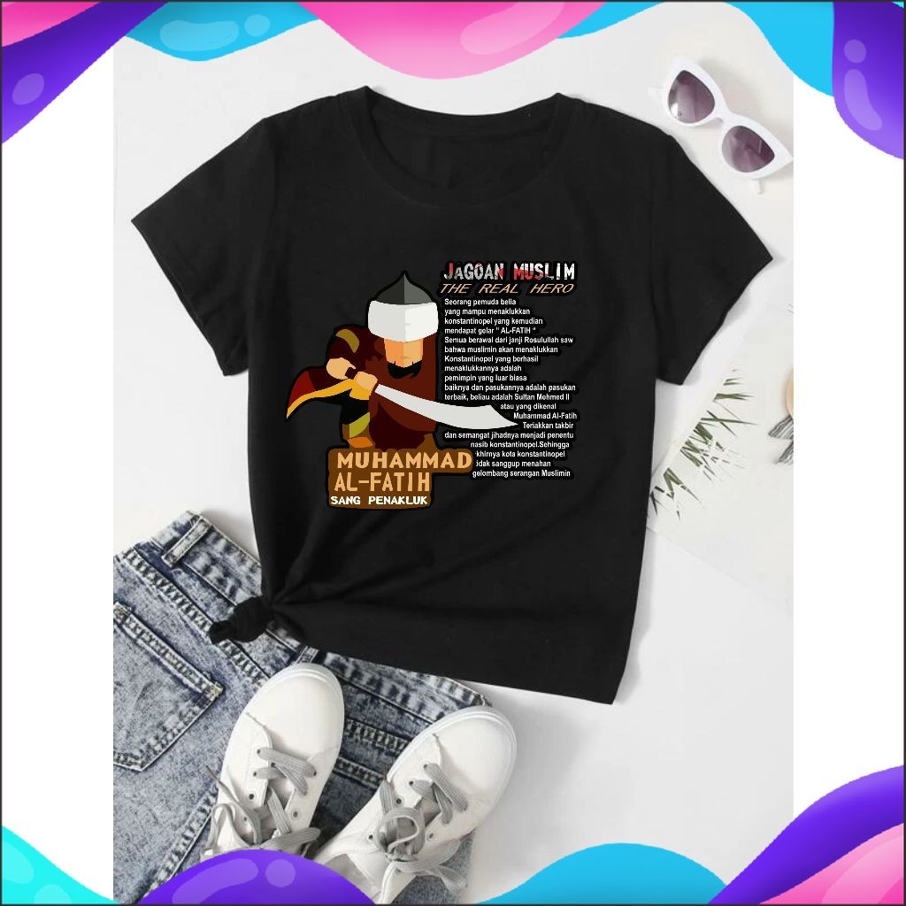 DNR Kaos Tshirt Anak Muhammad AL Fatih Motif Muslim Islami Keren Unisex Usia 1-10 Thn Fashion Kids 2