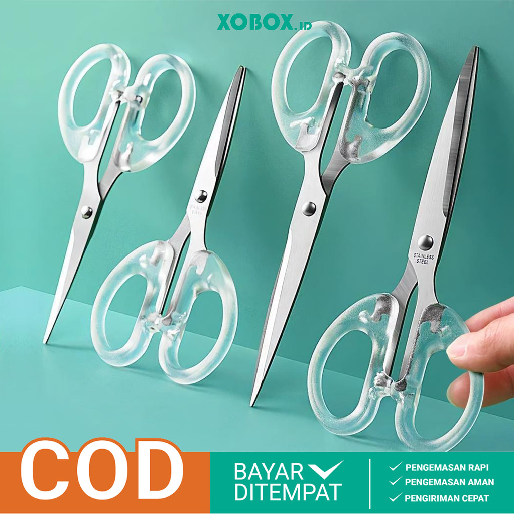 

Gunting Stainless Estetik Transparan Gunting Kertas Multipurpose Scissors Scrapbook ATK3015