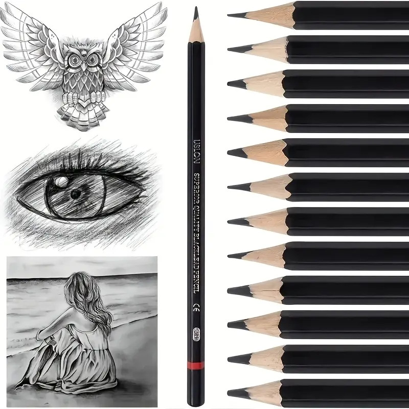 

12 Precision Drawing Pencil Set -Professional Sketching And Drawing Pencils with a Hardness Range of 2H-8B, Suitable for Artists
