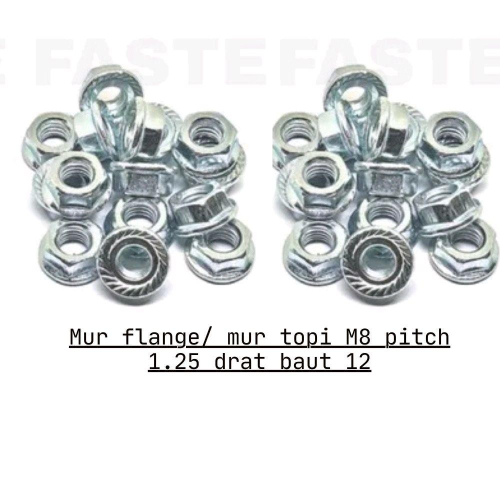 Mur Flange/Mur Topi M8 Baut 12.