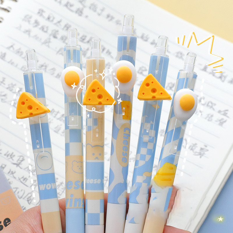 

Cheese Design Mechanical Pencils Kawaii 0.5mm Press Pens Korean Stationary Automatic Pencils Writing Tool Office Supplies
