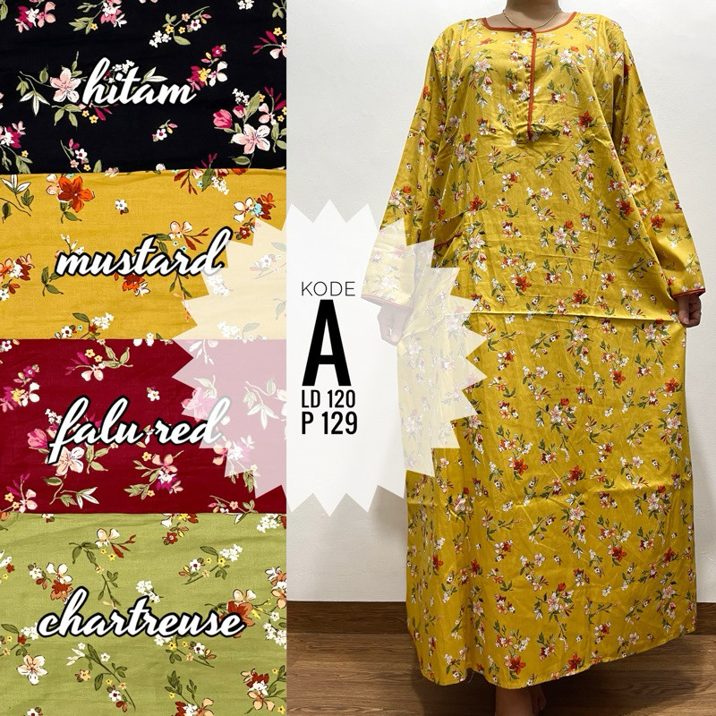 NANTARSHOP Longdress Daster Lengan Panjang Katun Jepang Sabata Pretty Girl Busui Bumil