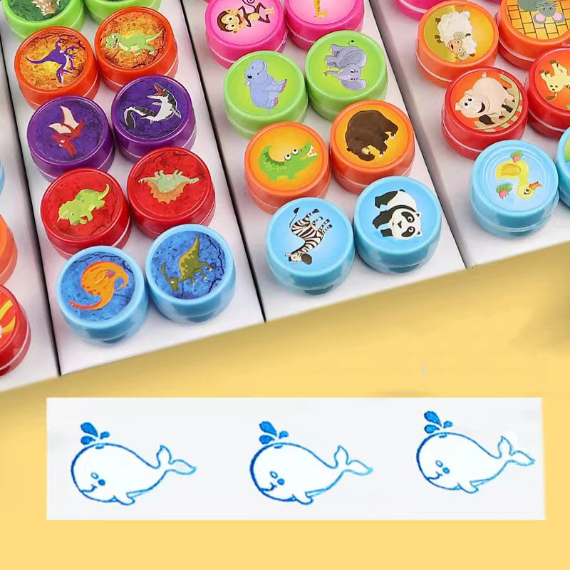 

10 pcs Cute Cartoon Children's Stamps Toys Children's Stamps Scrapbooks DIY Painting Albums Decorative Stamps Personalized Stamp