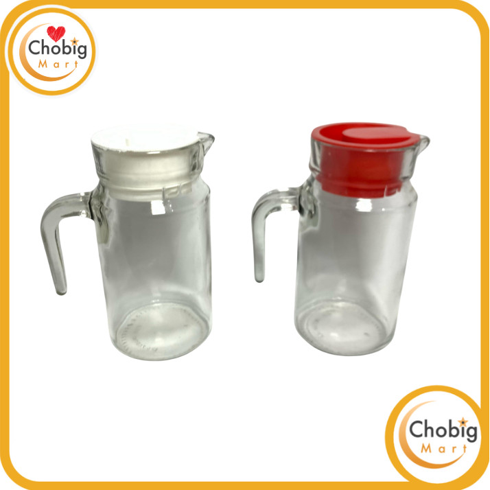 CHOBIG Pitcher Kaca / Ceret Bening 600ml / Botol Air Minum / Glass Bottle IRP