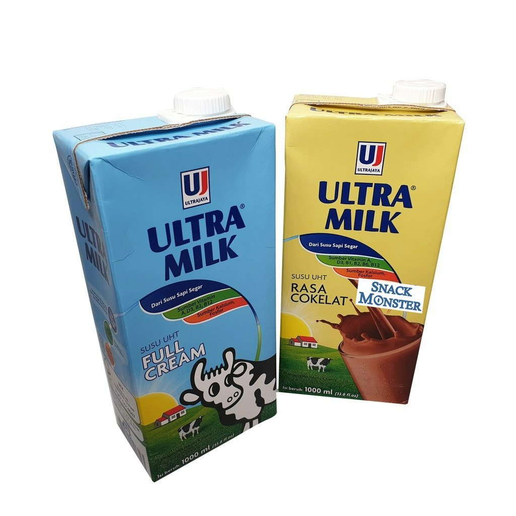 

Ultra Milk Susu Ultra UHT Full Cream Plain Coklat - Netto 1 Lt