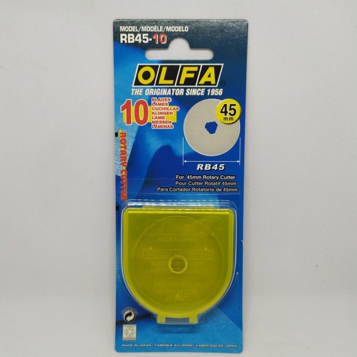 

Refill Rotary Cutter 45mm RB-45-10 Spare Blade (10pcs pack) Olfa