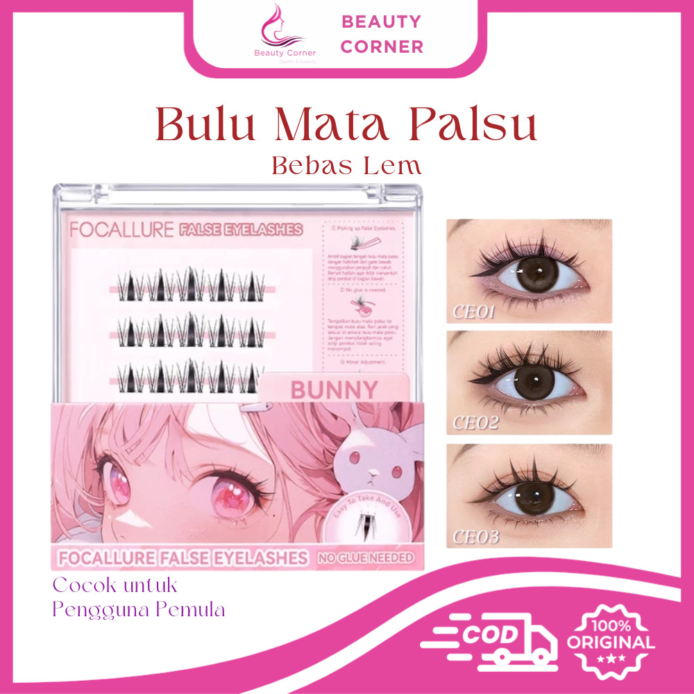 Focallure False Eyelashes -  Bulu Mata Palsu Tanpa Lem