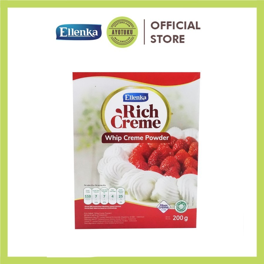 

Terlaris Rich Creme Ellenka Whipping Cream Powder - 200gr / 400gr