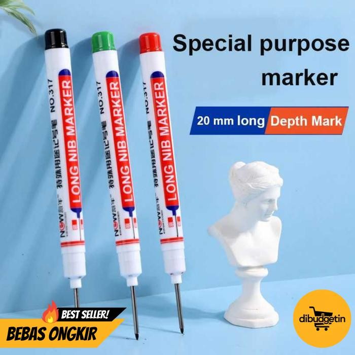 

Pena Marking Hijau Green Single Head Marker Long Nib Waterproof - DTY NO.317