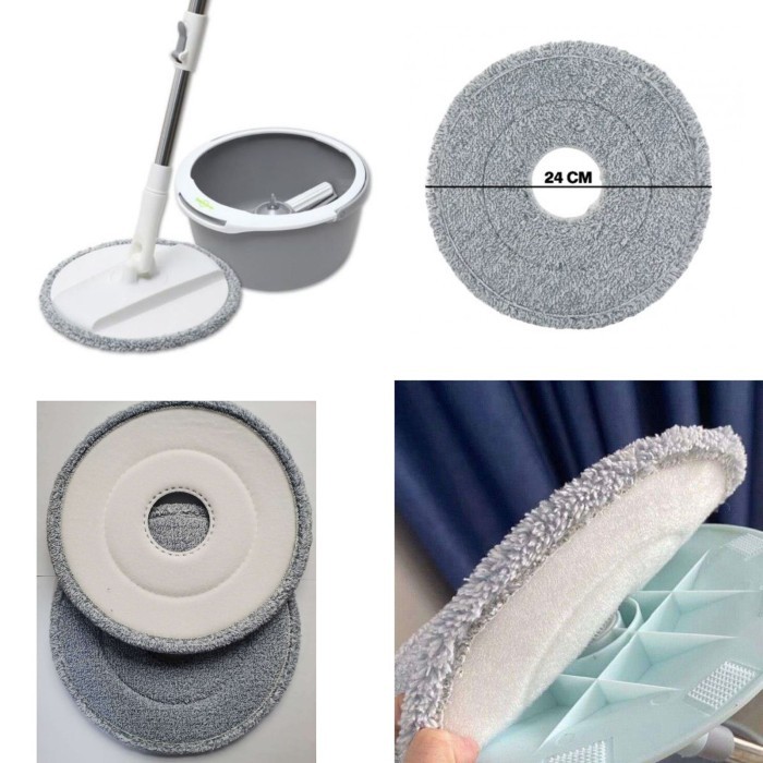 Promo Kain Pel Refil Bulat 3M SCOTCH BRITE Spin Mop Microfiber Cloth "Bulat" terlaris