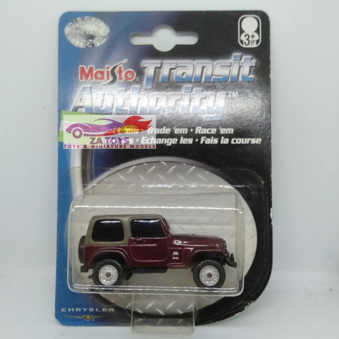 Pee99 Diecast Jeep Wrangler Sahara Maroon by Maisto Skala 1:64
