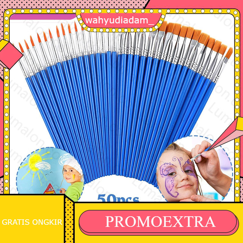 

50pcs/set Cat Air Artist Paint Brush Pena Garis Besar Lukisan Cat Minyak Guas Graffiti
