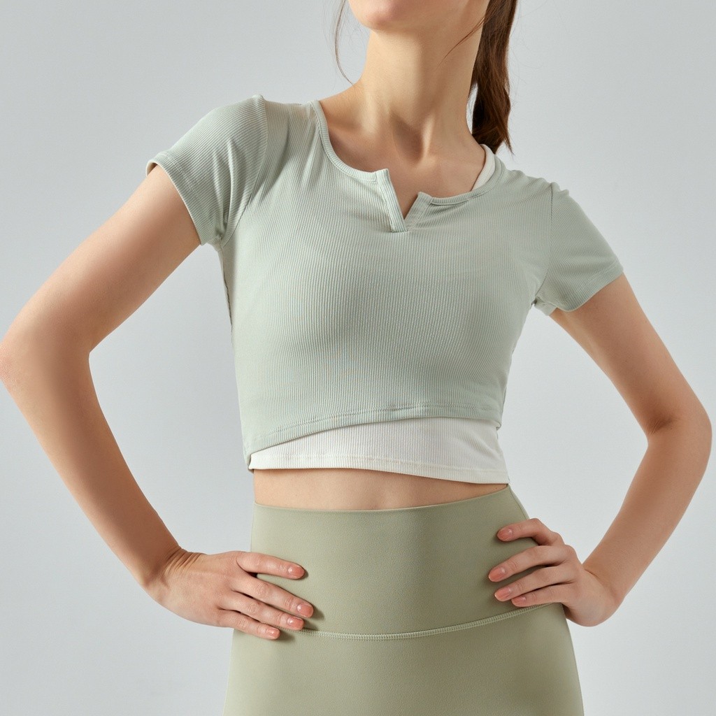 BEST SELLER LENKA - Kaos Atasan Olahraga Crop Running Yoga Gym ALAIA TOP