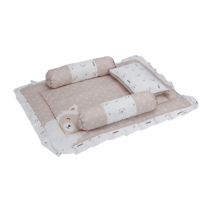 Omiland Baby Mattress Matras Bayi Set Bantal + Guling Motif Alpaca