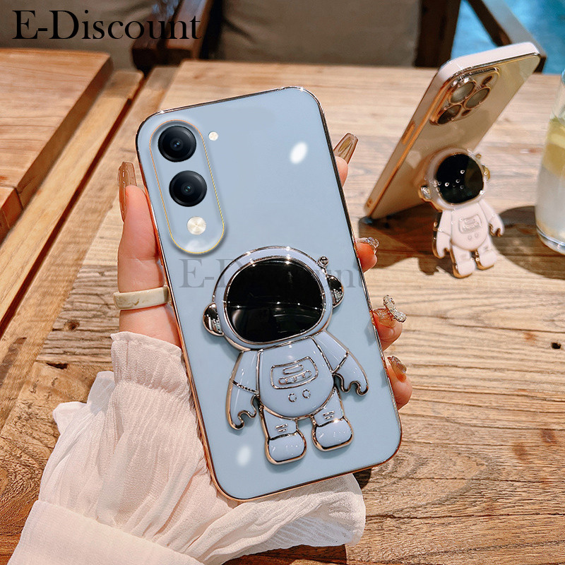 New Phone case Vivo Y04 Y04S Y29S Y29T Y19S GT Back cover Shining Astronaut Spaceman Bracket Holder 