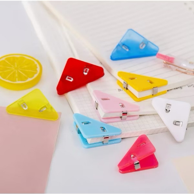 

Clip Klip Kertas/5pcs Klip Binder/Penjepit Sudut Kertas/Klip Sudut Kertas Segitiga Warna Warni / SH LC15