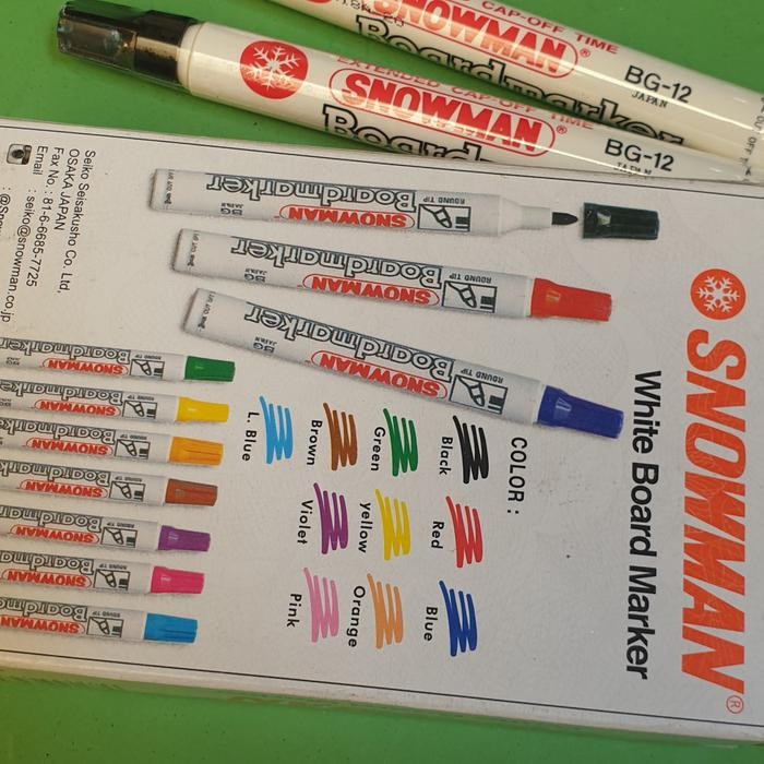

New spidol snowman bg 12 whiteboard - Merah Best Seller
