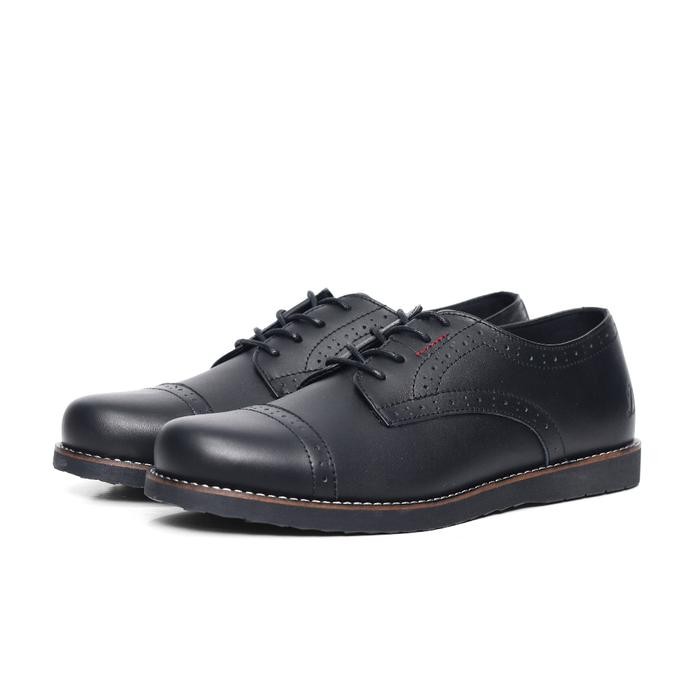 SEPATU PANTOFEL PRIA CASUAL BRADLEYS GIEMLY BLACK - SEPATU KULIT ASLI - 37