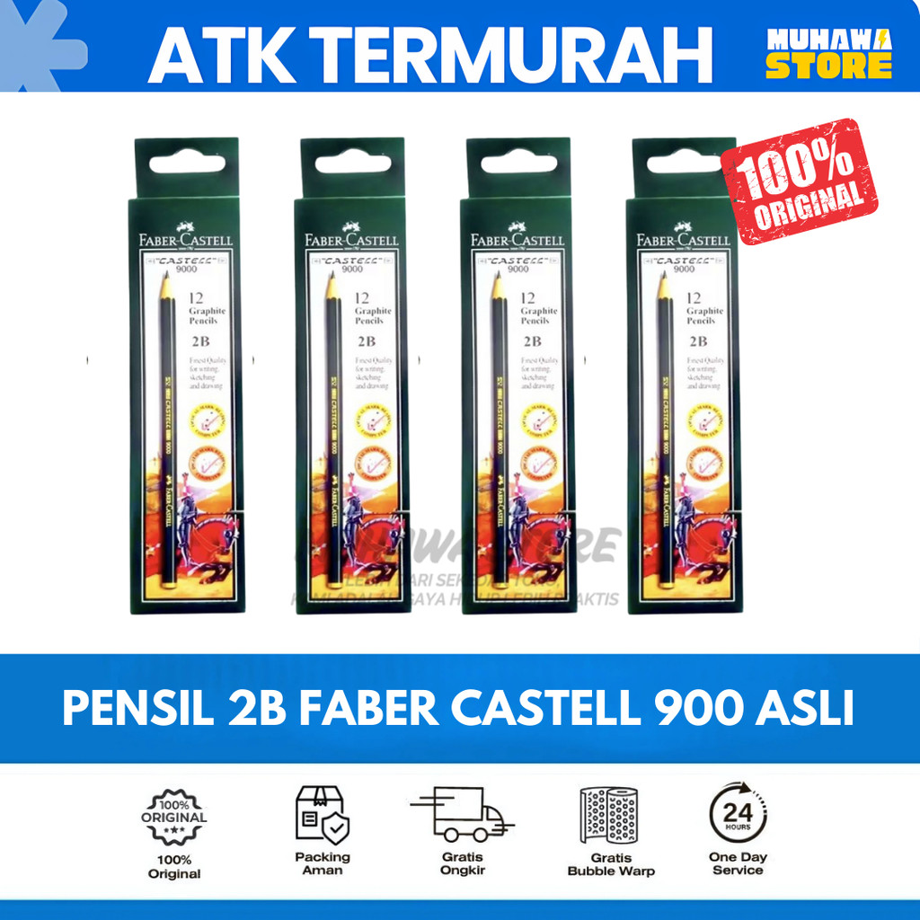 

PENSIL 2B FABER CASTELL ASLI ( 1 LUSIN ) 12 PENSIL
