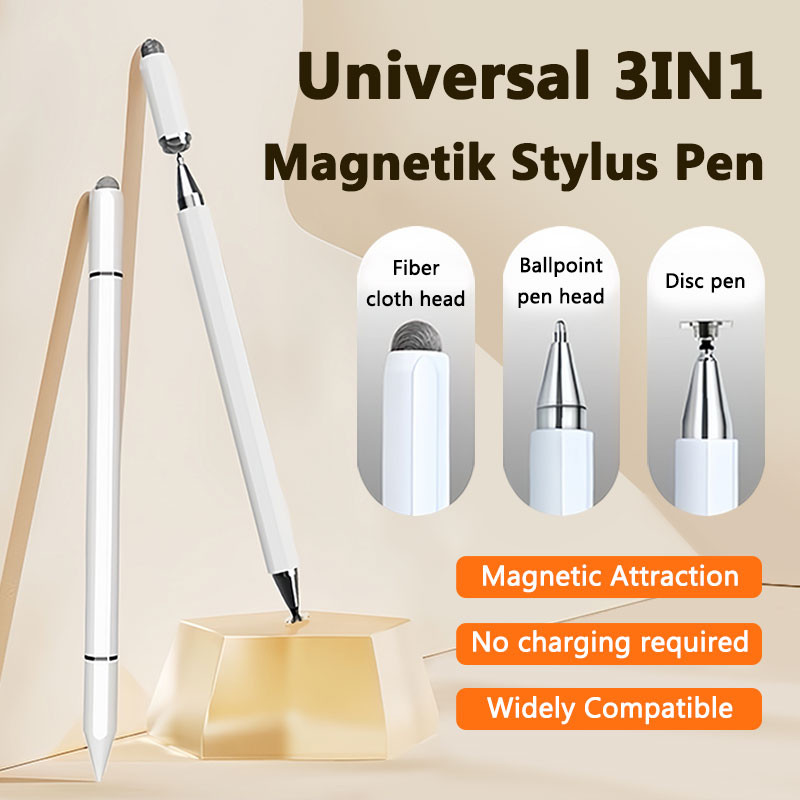 

Stylus Pen 3 in 1 Touch Screen Universal For Tablet /Handphone All Device Magnetic Touch Pen