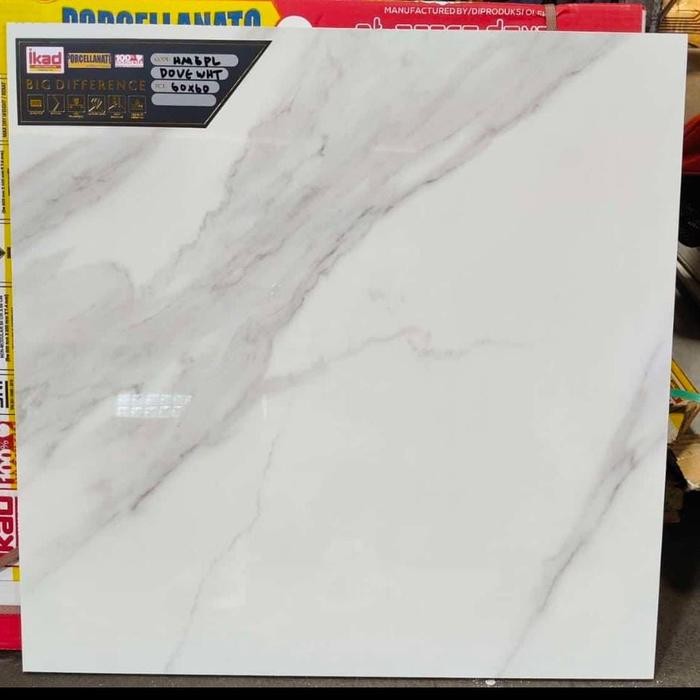 Granit Lantai 60x60 motif Carara IKAD Dove White