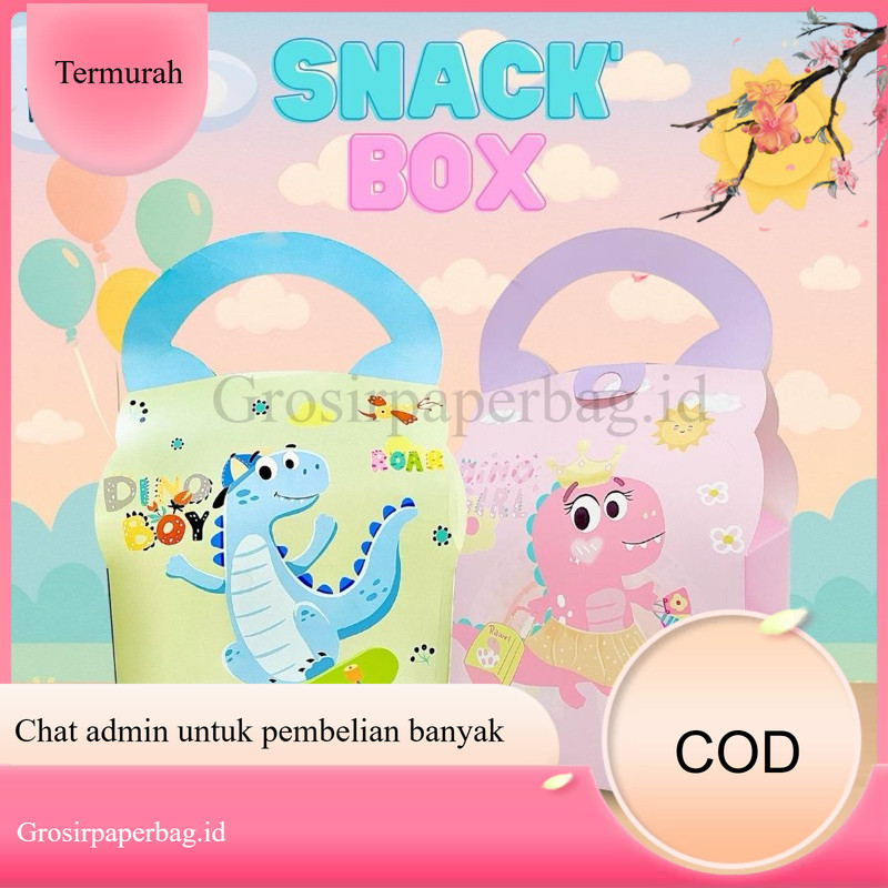 

Goodie Bag Snack Dino Lucu Dan Paperbag Ulang Tahun - Kotak Hampers Snack Box Gable Box Ulta