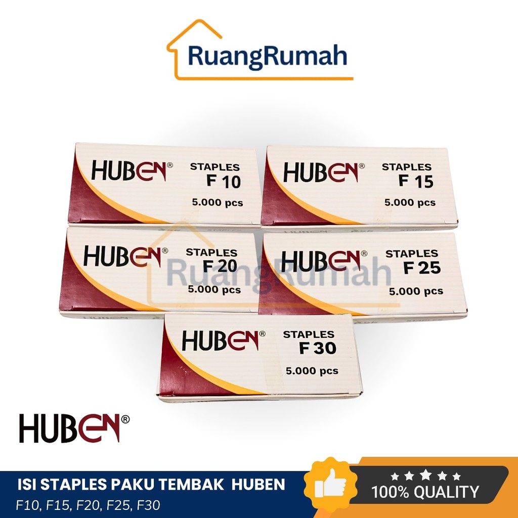 

HUBEN Isi Staples Mesin Tembak Angin F10 F15 F20 F25 F30 Tajam Kuat