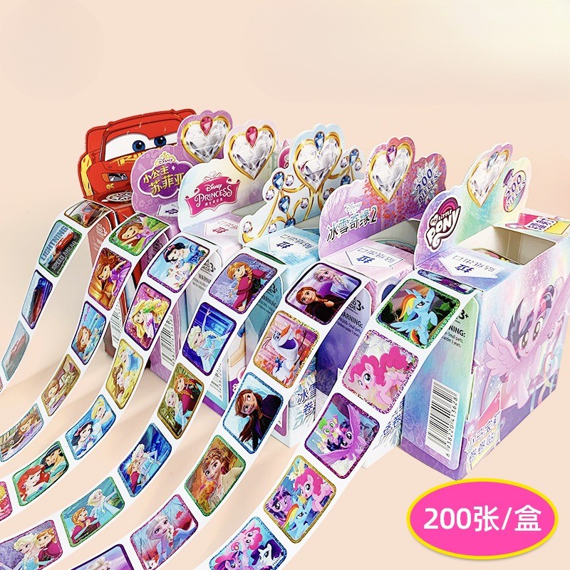 

Disney Elsa Stickers Cute Frozen Sofia Disney Princess Charm Children's Box Anime Emoji Laser Stickers Child Holiday Gifts