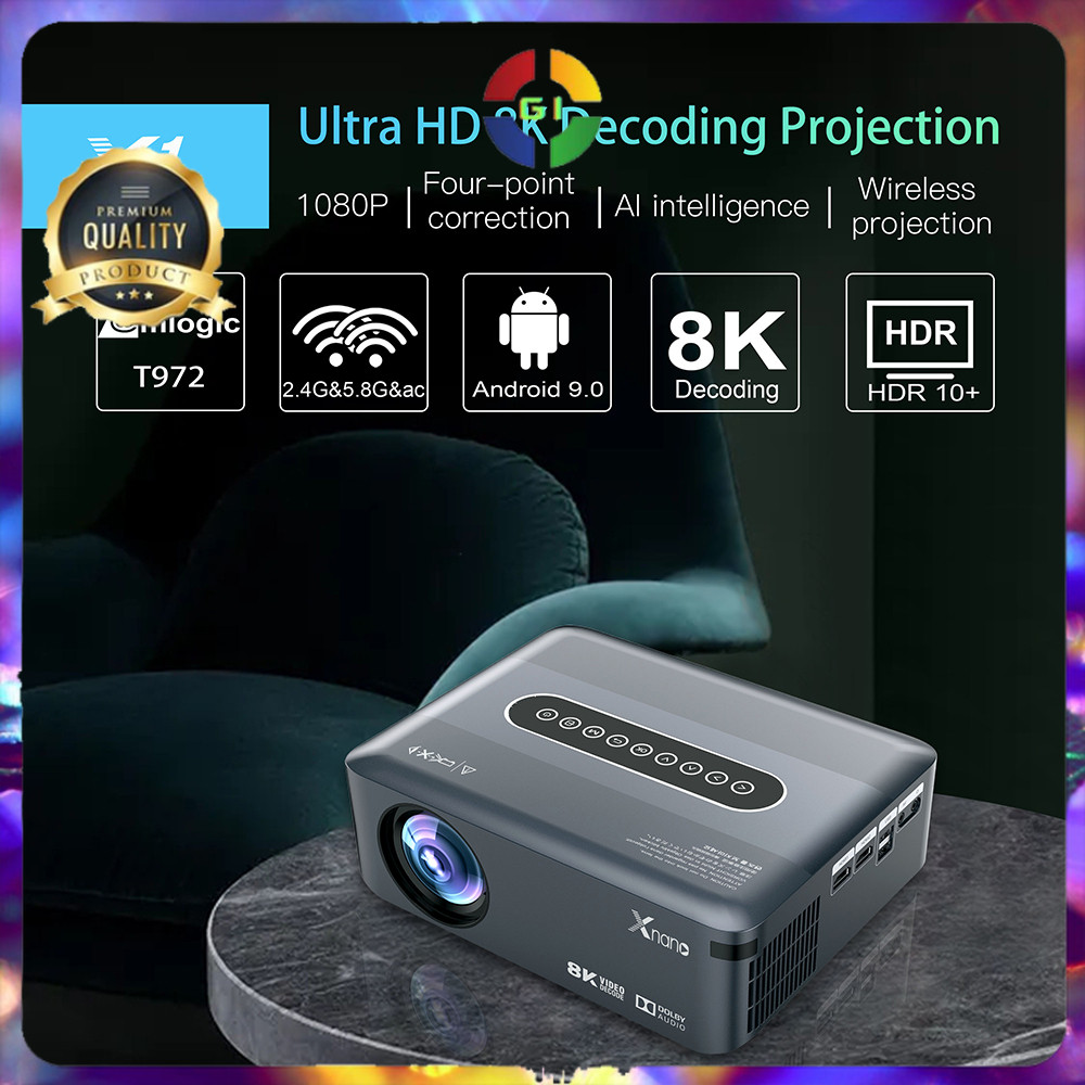 (GI) Proyektor Mini Portable Android 9.0 Full HD 1080p
