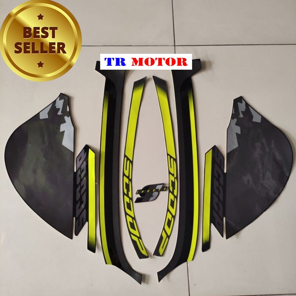 stiker Striping motor honda scoopy 2021 hitam lis stabilo list body standar
