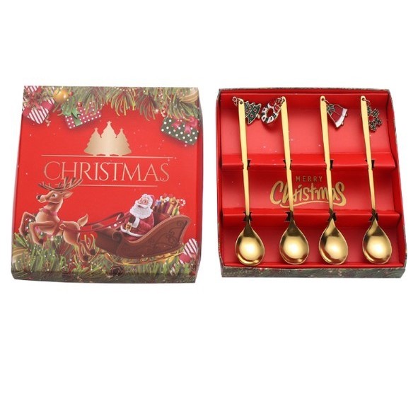 

[Best Seller] Set Sendok Teh Kopi / Sendok Natal Hampers Souvenir - gold