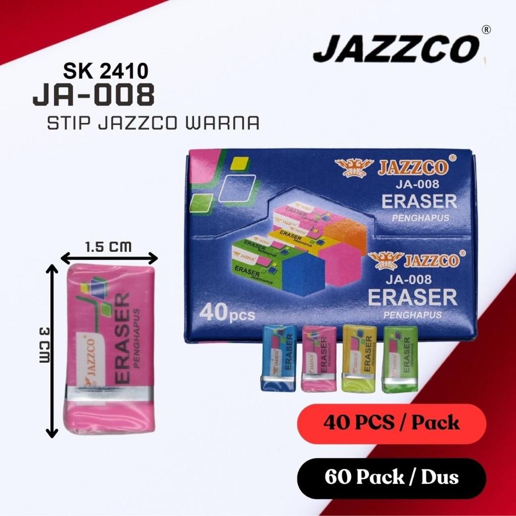 

Eraser/Penghapus Warna/Hitam/Putih JAZZCO isi 40pc