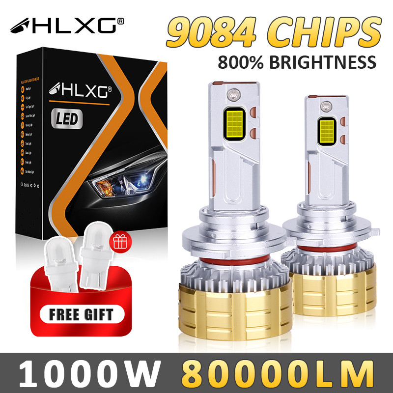 HLXG H7 H4 Led 1000W 80000LM H1 LED Canbus Lamp H11 H8 H9 9005 HB3 9006 HB4 H13 9012 9004 Super Brig