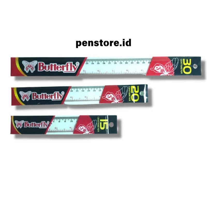

Penggaris anak SD Kantor Penggaris Plastik Butterfly 15cm / 20cm / 30cm